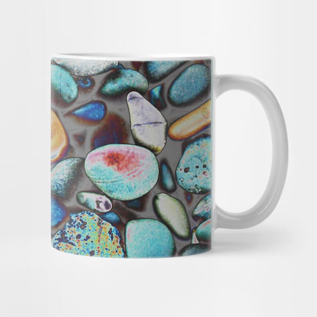 Magic beach pebbles: trippy retro edit of abstract nature photography by F-for-Fab